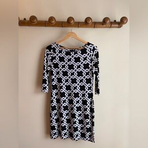 Banana Republic XS Dress  3/4 length sleeves I Work Dress Black and white